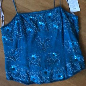 Silk beaded crop top